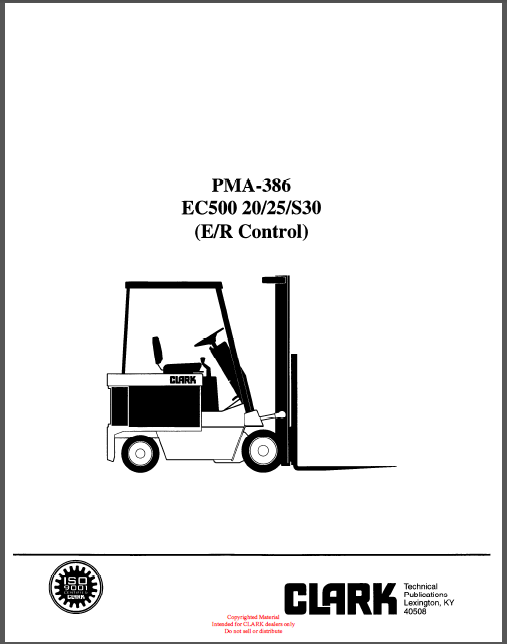 CLARK PMA-386/EC500 20/25/S30 SERVICE MANUAL