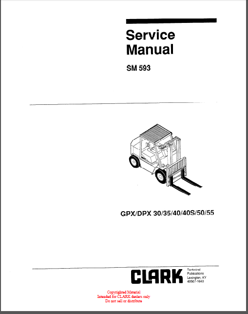 CLARK PMA-275/c500 355 SERVICE MANUAL