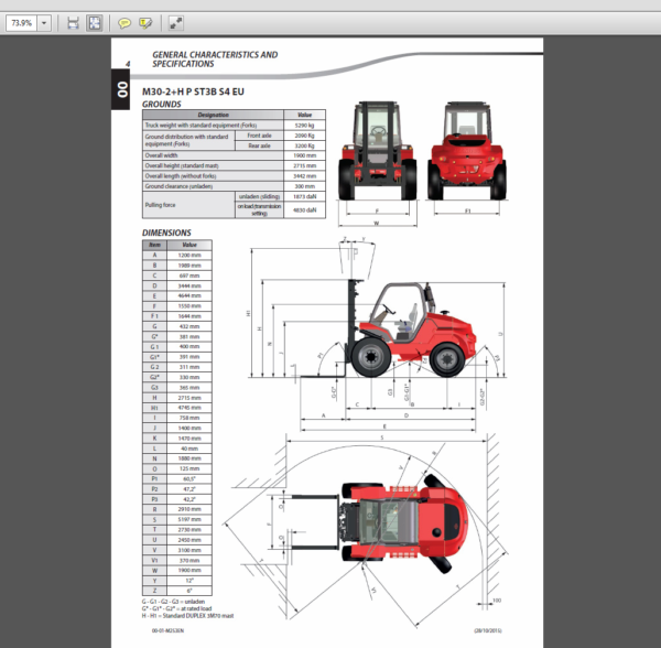 Manitou Forklift Service, Repair, Parts and Operators Manual
