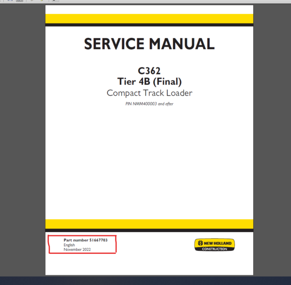 New Holland Service Manual Australia and New Zealand