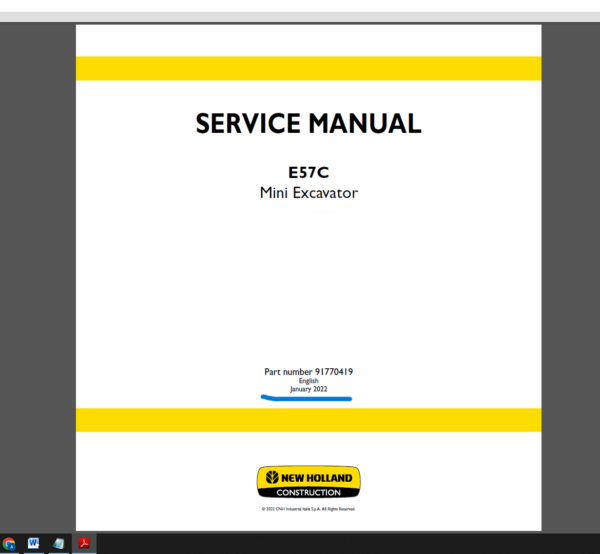 New Holland Service Manual Asia, Middle East, and Africa