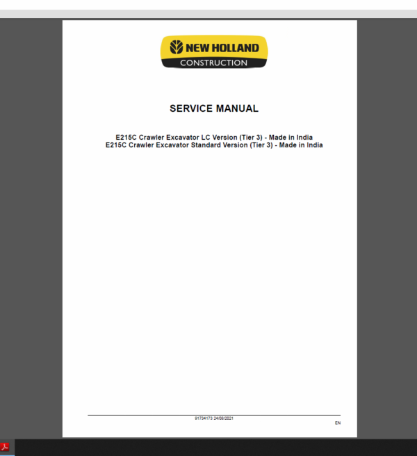New Holland Service Manual Asia, Middle East, and Africa