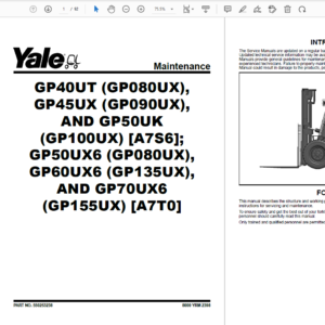 Yale Forklift Service and Maintenance Manual Full Model DVD 02.2022