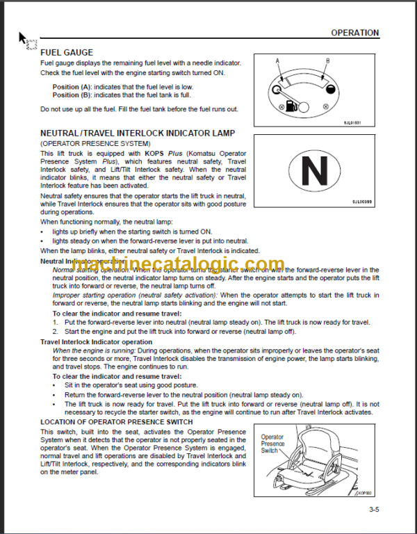 KOMATSU FD150 160E-8 OPERATION MANUAL