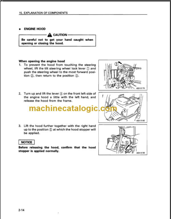 KOMATSU FG20(H) 25(H) 30(H)-12 OPERATION MANUAL