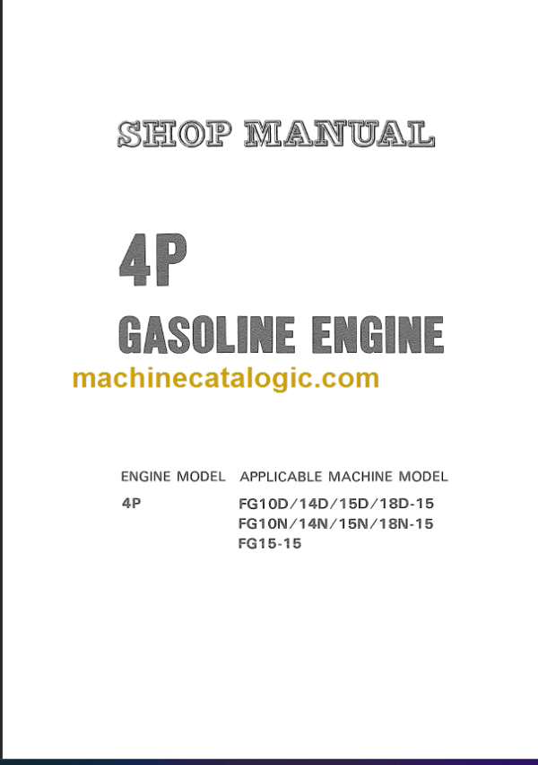 KOMATSU 4P GASOLINE ENGINE SHOP MANUAL