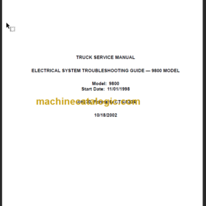 NAVISTAR 9800 MODEL TRUCK SERVICE MANUAL