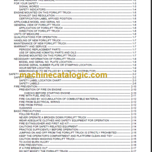 KOMATSU FH40-2 FH45-2 OPERATION MANUAL