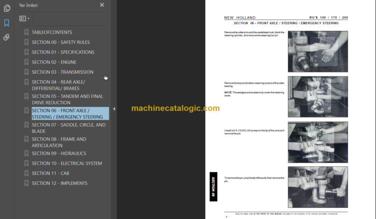 NEW HOLLAND RG140-RG170-RG200 SERVICE MANUAL