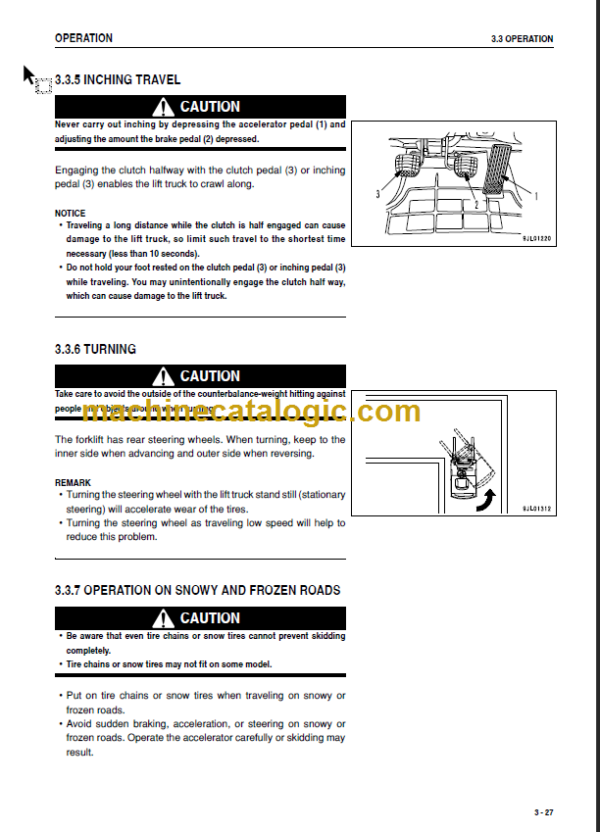 KOMATSU FG10 15 18 20 25 OPERATION MANUAL