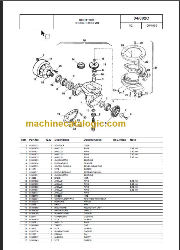 KOMATSU MWP30J-1R PARTS CATALOGUE