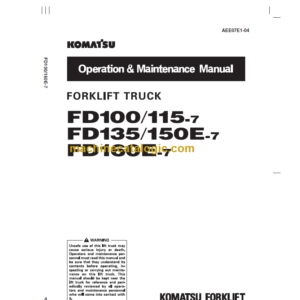 KOMATSU FD100 FD115-7 FD135 OPERATION MANUAL