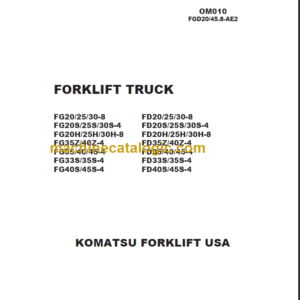 KOMATSU FD20 25 30 35 40 45-4 OPERATION MANUAL