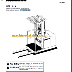 KOMATSU MPF15-1A SM034A Service Manual