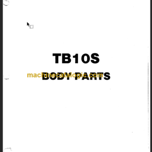 TAKEUCHI TB10S Compact Excavator (Body) Parts Manual