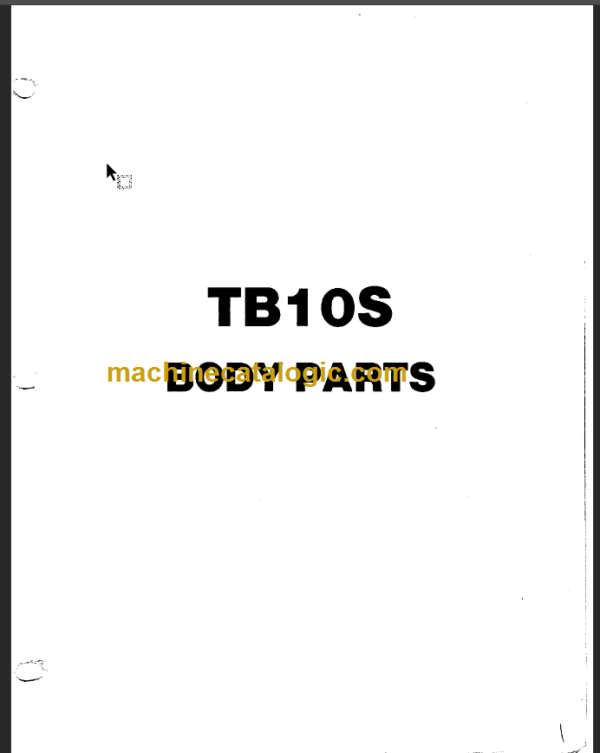 TAKEUCHI TB10S Compact Excavator (Body) Parts Manual