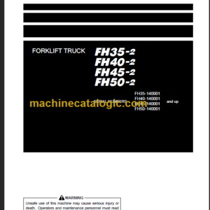 KOMATSU FH50-2 OPERATION AND MAINTENANCE MANUAL