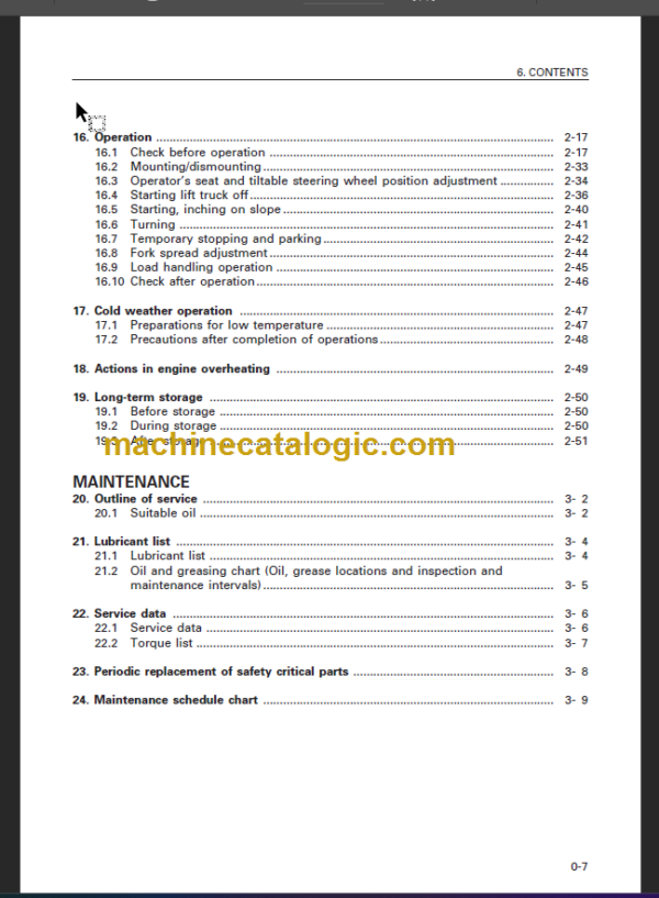 KOMATSU FD100 FD115-7 FD135 OPERATION MANUAL