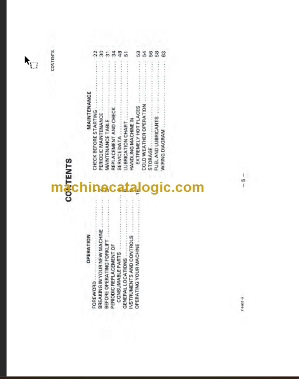 KOMATSU FD20 25 30 35 40 45-4 OPERATION MANUAL