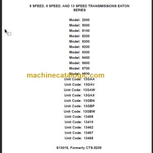 EATON 8 SPEED-9 SPEED-13 SPEED SERVICE MANUAL