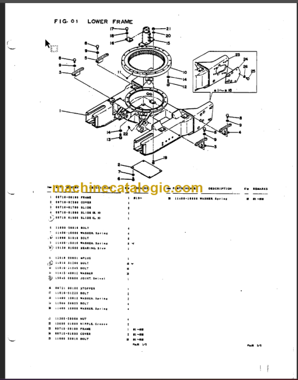 TAKEUCHI TB10S Compact Excavator (Body) Parts Manual