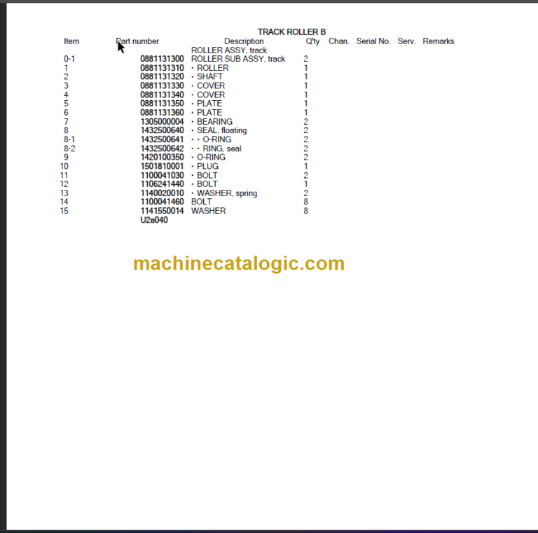 TAKEUCHI TL250 BU3Z004-1 PARTS MANUAL