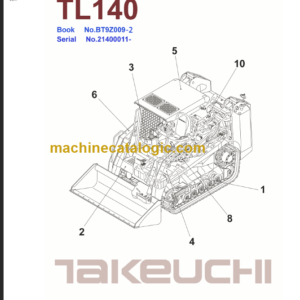 TAKEUCHI TL140 BT9Z009-2 CRAWLER LOADER PARTS MANUAL