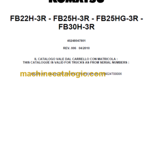 KOMATSU FB22H-3R FB25H-3R PARTS CATALOGUE