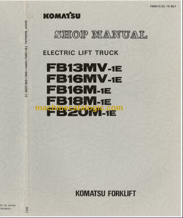 KOMATSU FB20M-1R SHOP MANUAL