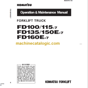 KOMATSU FD150E-7 FD160E-7 OPERATION MANUAL