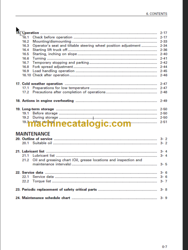 KOMATSU FD150E-7 FD160E-7 OPERATION MANUAL