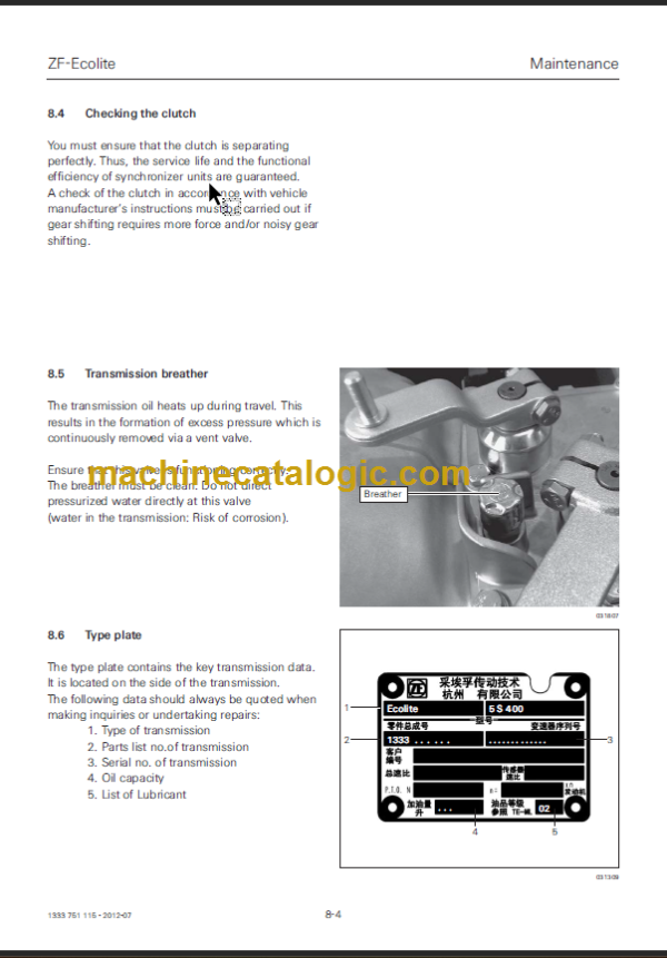 NAVISTAR ZF ECOLITE 5 S 400V REPAIR MANUAL