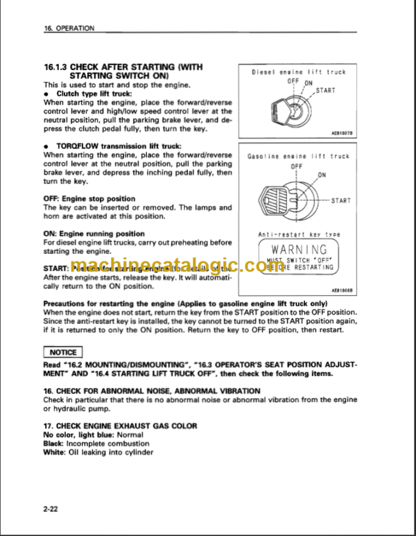 KOMATSU FG20(H) 25(H) 30(H)-12 OPERATION MANUAL