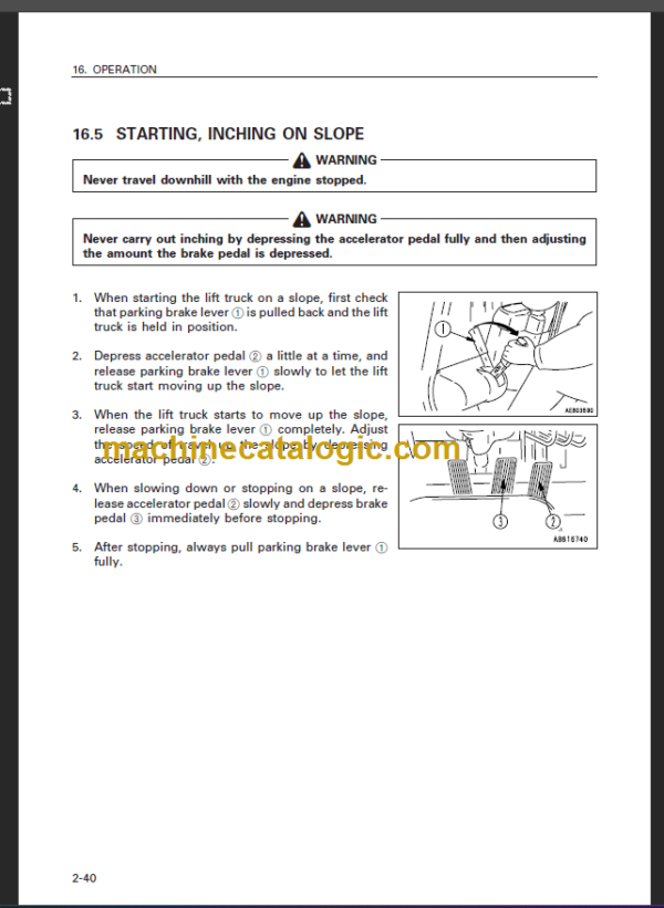 KOMATSU FD150E-7 FD160E-7 OPERATION MANUAL