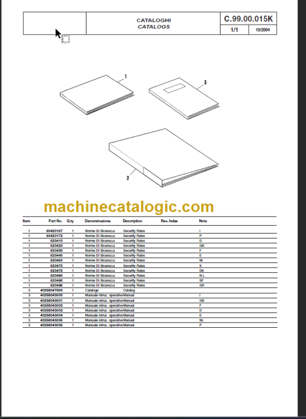 KOMATSU FB20H-2R FB25H-2R PARTS CATALOGUE