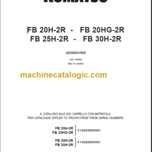 KOMATSU FB30H-2R PARTS CATALOGUE