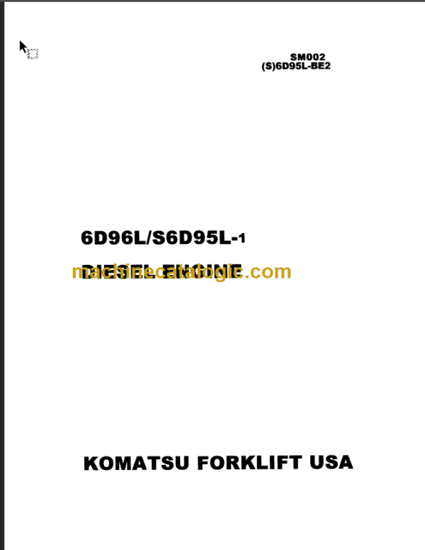 KOMATSU 6D96L S6D95L-1 SHOP MANUAL