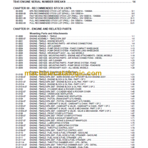 KOMATSU CX20 PARTS MANUAL