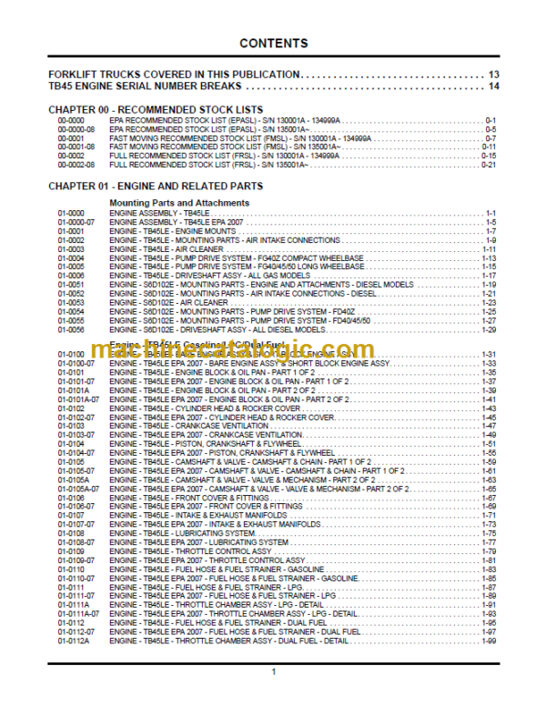 KOMATSU CX20 PARTS MANUAL