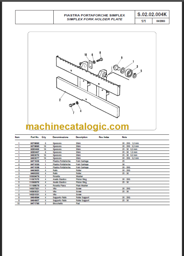 KOMATSU FB30H-2R PARTS CATALOGUE