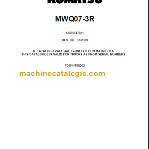 KOMATSU MWQ07-3R PARTS CATALOGUE