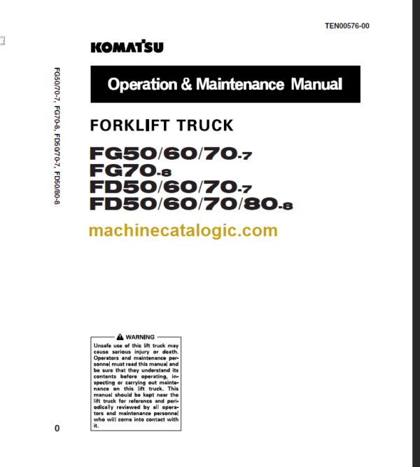 KOMATSU FD50 60 70 80 OPERATION MANUAL