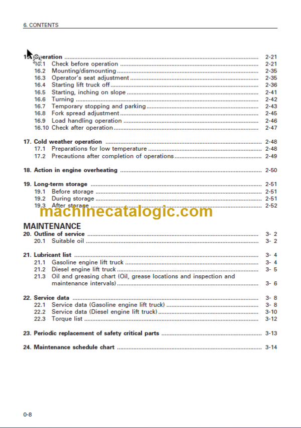 KOMATSU FD50 60 70 80 OPERATION MANUAL