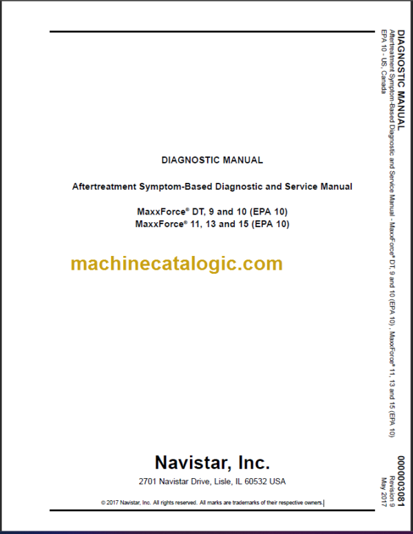 NAVISTAR MAXXFORCE DT9, DT10 MAXXFORCE 11,13,15 DIAGNOSTIC MANUAL