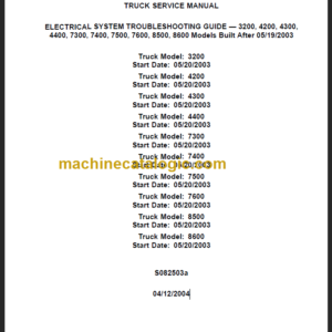 NAVISTAR 3200-4200-4300-4400 MODELS SERVICE MANUAL