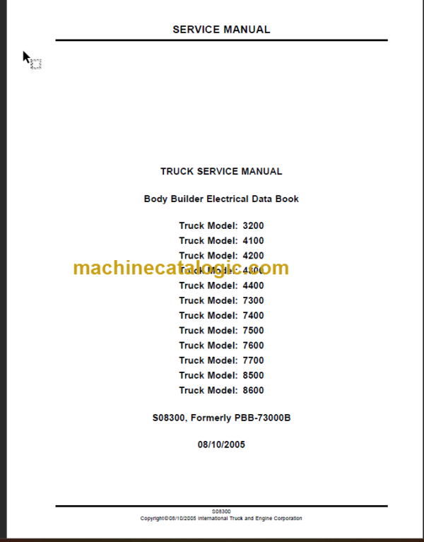 NAVISTAR S08300 ELECTRICAL DATA BOOK SERVICE MANUAL