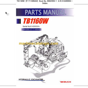 TAKEUCHI TB1160W Hydraulic Excavator Parts Manual