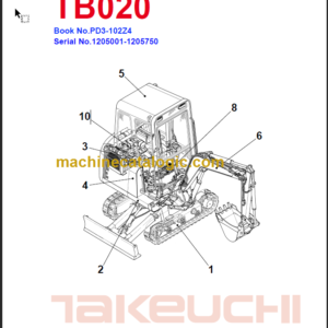 TAKEUCHI TB020 Compact Excavator Parts Manual