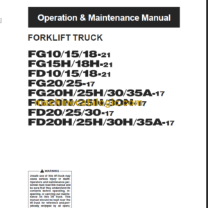 KOMATSU FD10 15 18 OPERATION MANUAL