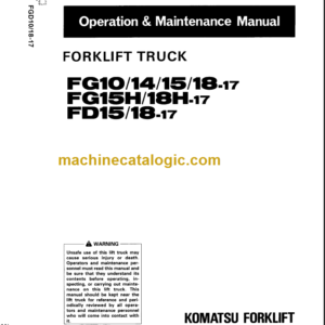 KOMATSU FD15 18-17 OPERATION MANUAL